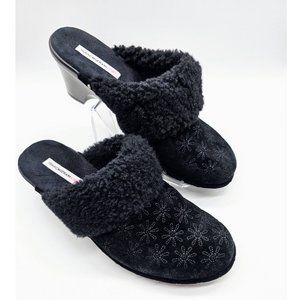 Isaac Mizrahi Clogs Women's Size 9M Slip On Mule Shearling Cuff